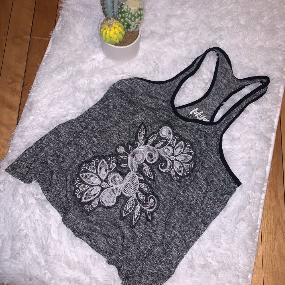 Grey print top